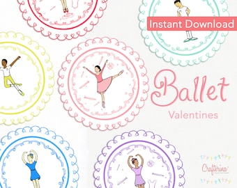 Ballet Printable Doily Valentines PDF - Pointe Shoes - Ballet - Dance - Valentine's Day - Boys and Girls