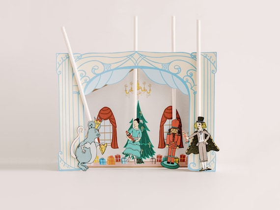 nutcracker puppet theater printable pdf kit by crafterina etsy