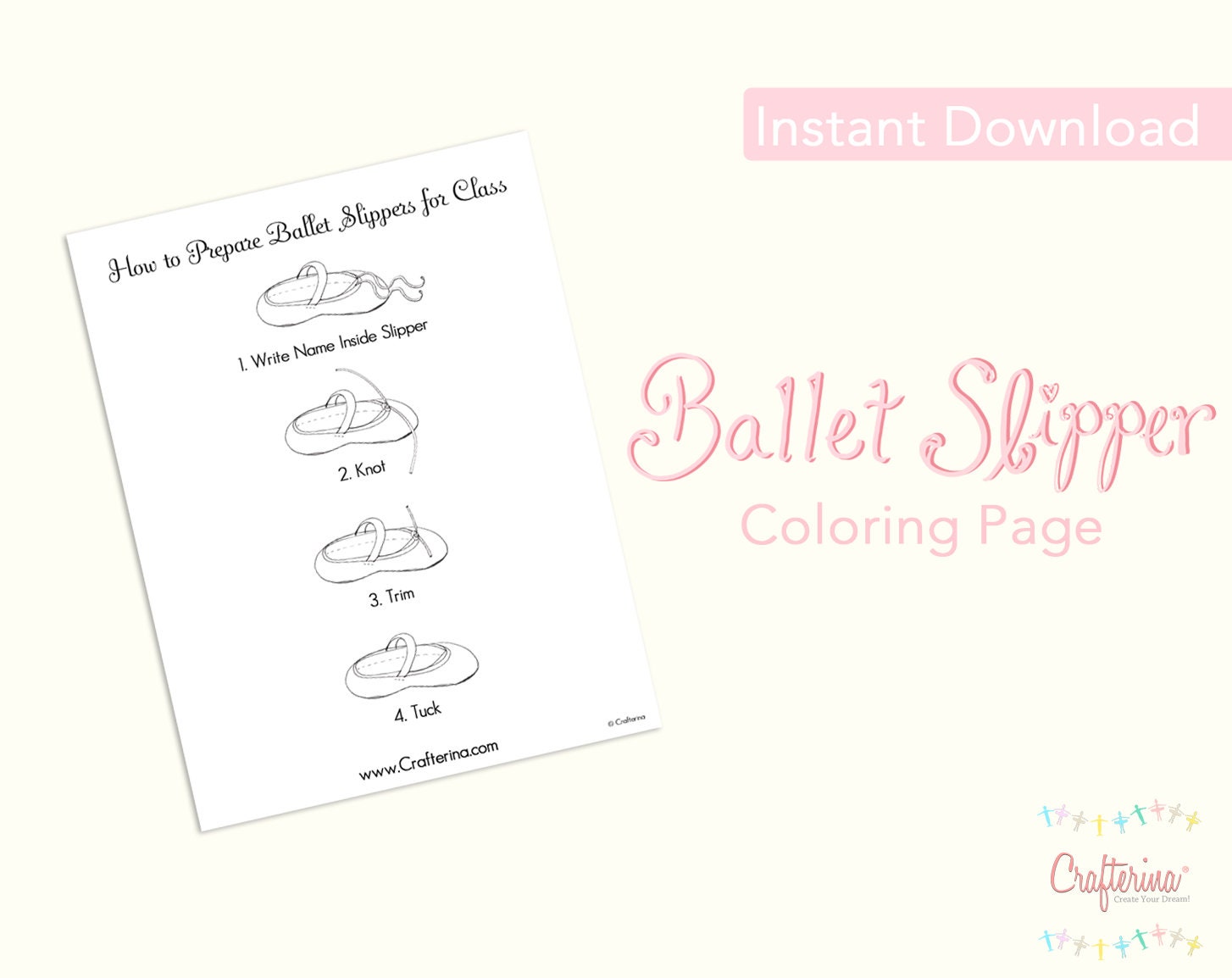 How to Prepare Ballet Slippers PDF Print & Coloring Page - Educational ...