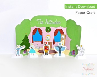 Nutcracker Party Scene Playtime Tableau PDF Set - Printable -  - Puppet - Theater - Paper Goods - Toy - Children - Ballet