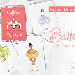 PDF Druckbare Ballett Lernkarten - DIY Bastelset - Mitbringsel - Lernspielzeug für Kinder - Spielen & So tun