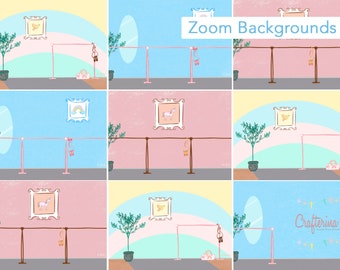 Ballet Class Zoom Backgrounds by Crafterina™, Digital Download, Set of 3 Zoom Backgrounds for Ballet Class