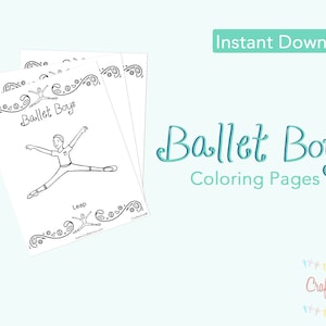 Nouveau ! Feuilles à colorier PDF pour garçons de ballet (9 pages) - Imprimable - Danse classique - Activité éducative - Articles en papier - Jouet - Enfants - DIY