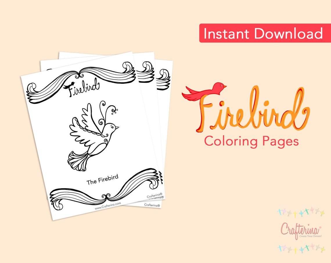 New! Firebird Ballet PDF Coloring Sheets (5 Pages) - Printable - Ballet ...
