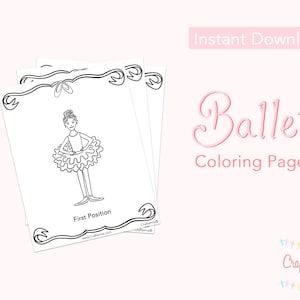 Schede da colorare di balletto in PDF (11 pagine) - Stampabili - Balletto - Teatro - Articoli di carta - Giocattolo - Bambini - Fai da te