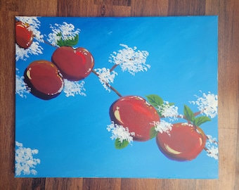 Apple Blossoms - 16" x 20" Acrylic Painting