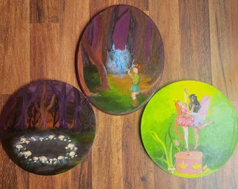 Fairy Triptych Art Set: Whimsical Woodland & Dancing Fairies Wall Decor