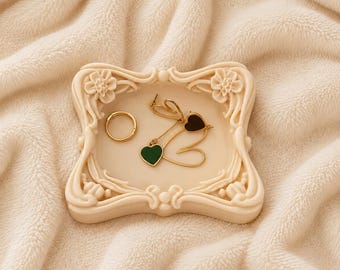 Bandeja para joyas impresa en 3D, coqueta bandeja para joyas, bonito soporte para anillos
