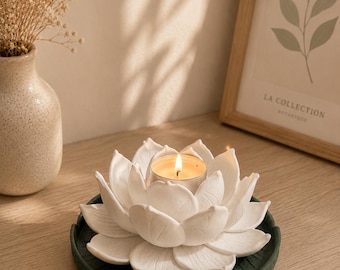 Kaarshouder lotusbloem – 3D-geprinte theelichthouder voor Calm Cosy Home Decor