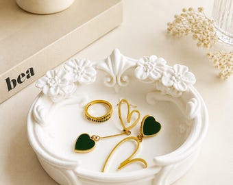 Bandeja para joyas Floral Coquette para anillos y pendientes