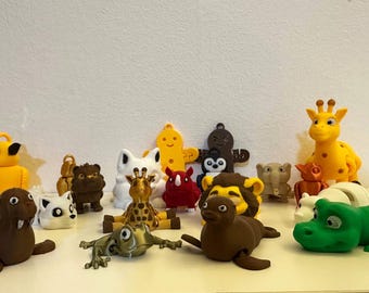 Caja misteriosa de animales impresa en 3D, lindas minifiguras de animales, paquete sorpresa, regalo para niños, juego de juguetes coleccionables
