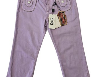 NWT Vintage D&G Dolce Gabbana Love Affair Low Waist Capri Jeans Y2K Size 29