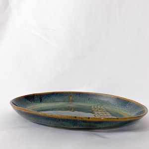 Handmade Stoneware Serving Platter | Large Oval Ceramic Serving Plate | Minimalist Dinnerware