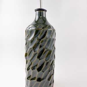 Handmade Stoneware Oil Bottle | Minimalist Ceramic Cruet with Pour Spout