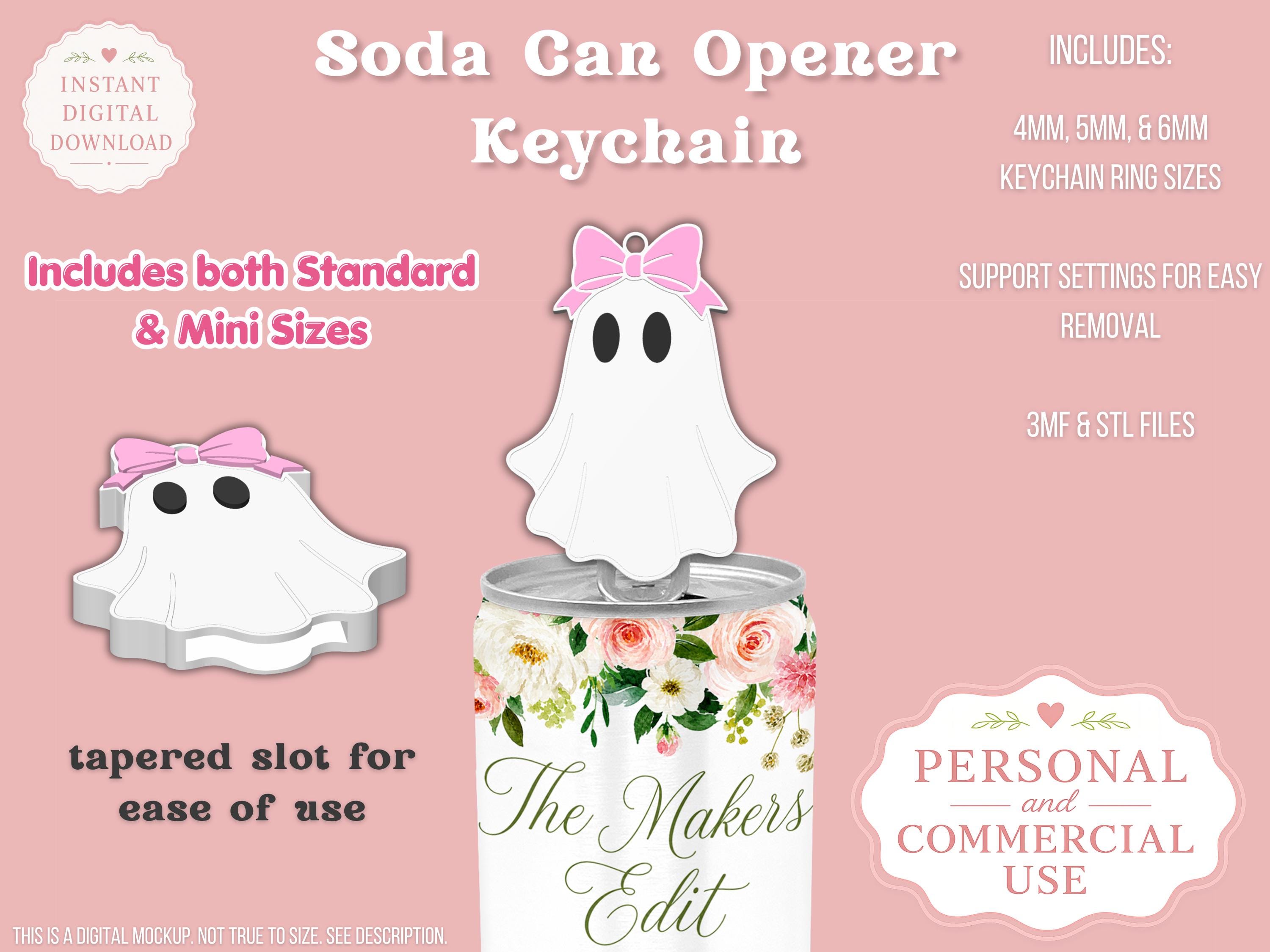 Soda Can Tab Opener Keychain 3D Printer File | Ghost With Bow