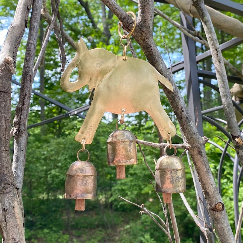 Indian Decorative Bell Home & Garden Good Luck Elephant Wind Chime