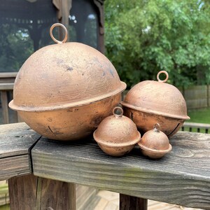 Jingle Bells - Rustic Gold Bells in Four Sizes for Christmas Decor, Song Bells, Carols, Mantle Decor, Door Bells, Present Decor, Table Decor