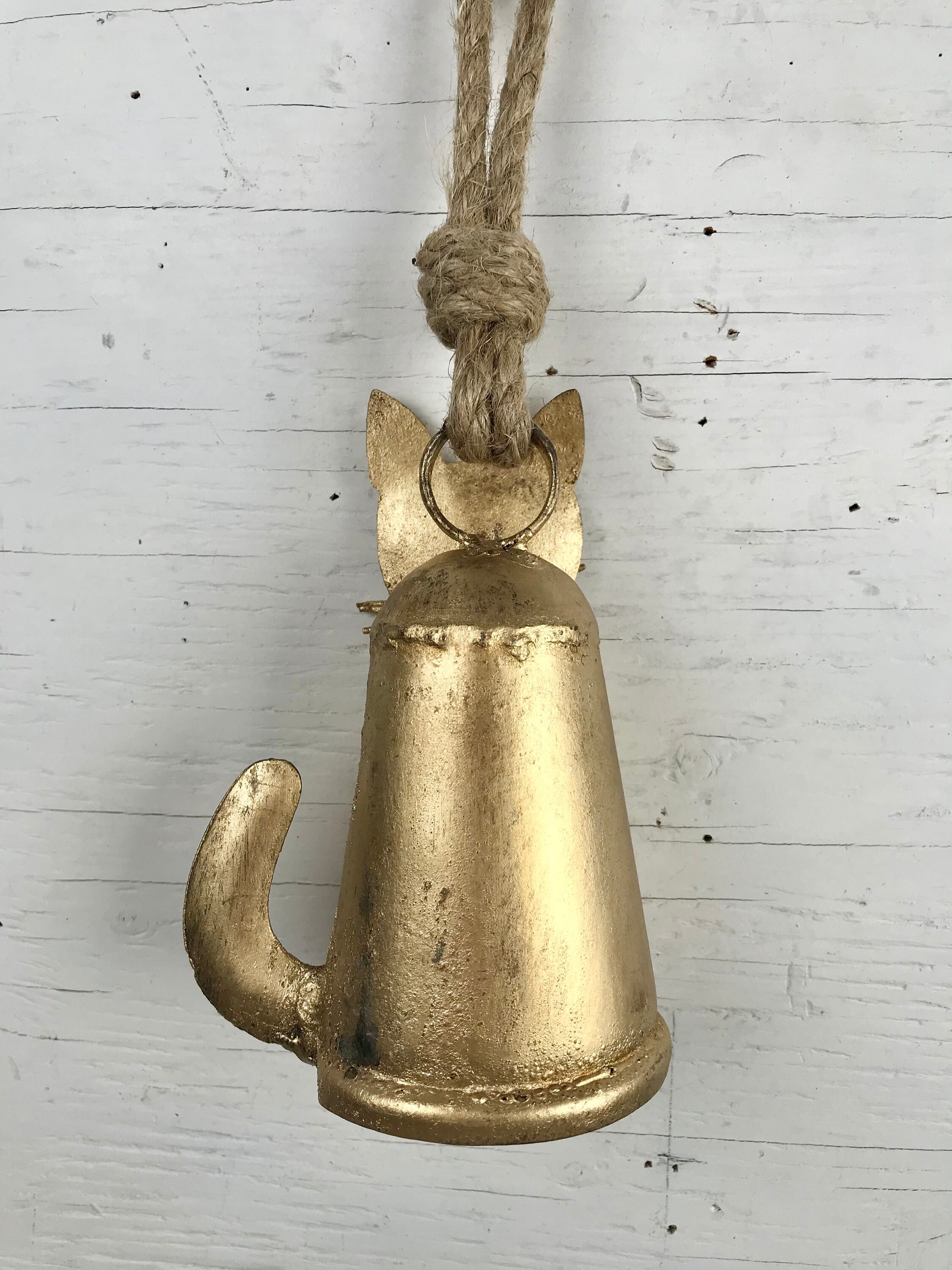 Mr. Meowsur CAT BELL in Gold Rustic Farmhouse Style - Adorable Ringing ...