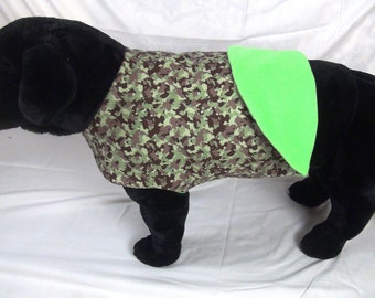 Camouflage Dog Jacket-CAMO SWAG-Reversible Camouflage to Neon Bright Green Fleece-Hunter's Dog Coat-Warm, Comfortable, Adjustable Hook Loop
