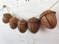 ACORN BELLS in Dark Rustic Brown - A Jingling Delight - Add to Any Decor, Wreath, Garden - Rustic Farmhouse, Shabby Chic, French Country