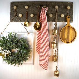 Castle Bell Hanging - Four Bright Gold Bells on Thick Jute - Perfect for Wall Decor, Door Bell Hanging, Garden Decor, Porch Decor, Nursery
