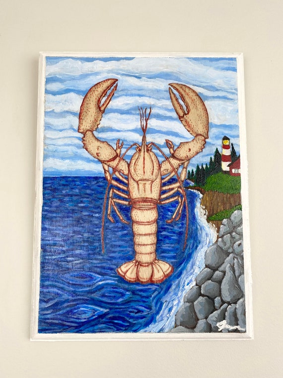 LOBSTER'S PARADISE - Original, Acrylic Painting of Lobster on