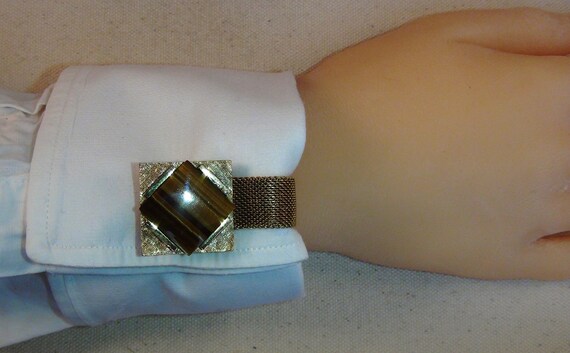 TIGER EYE カフスボタンとネクタイピン - 本物の高品質ストーンと