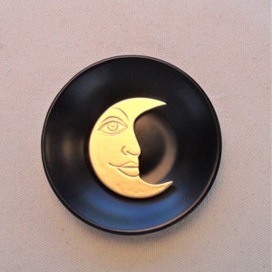 GOLD MOON FACE-Wall Art Sculpture-Unique and Original Design-Spiritual Icon for Yoga, Nursery, Patio, Porch, Office
