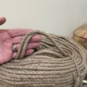 Natural Jute Rope - 1/4" or 6mm Thick- Great 4 Gardens, Hanging Bells, Twisting, Braiding, Trellis, Crafting, Boating, Climbing Vines, Tying