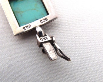 Bracciale turchese in argento sterling con maglie della catena, gioielli vintage sud-occidentali, fatto artigianale, punzonatura 925, splendido look Boho - Italia