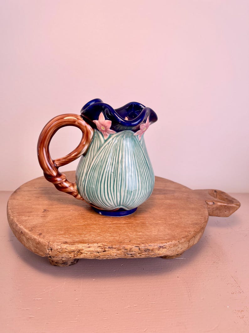 MAJOLICA Creamer, Pitcher, Vase-many Uses for This Beautiful Bright ...