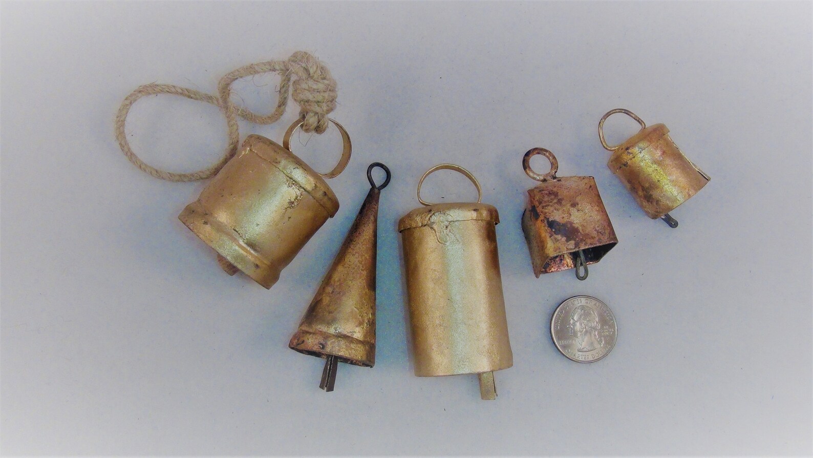 GOLD BELL SAMPLER-5 Bells-various Sizes for Craft Projects-sweet ...