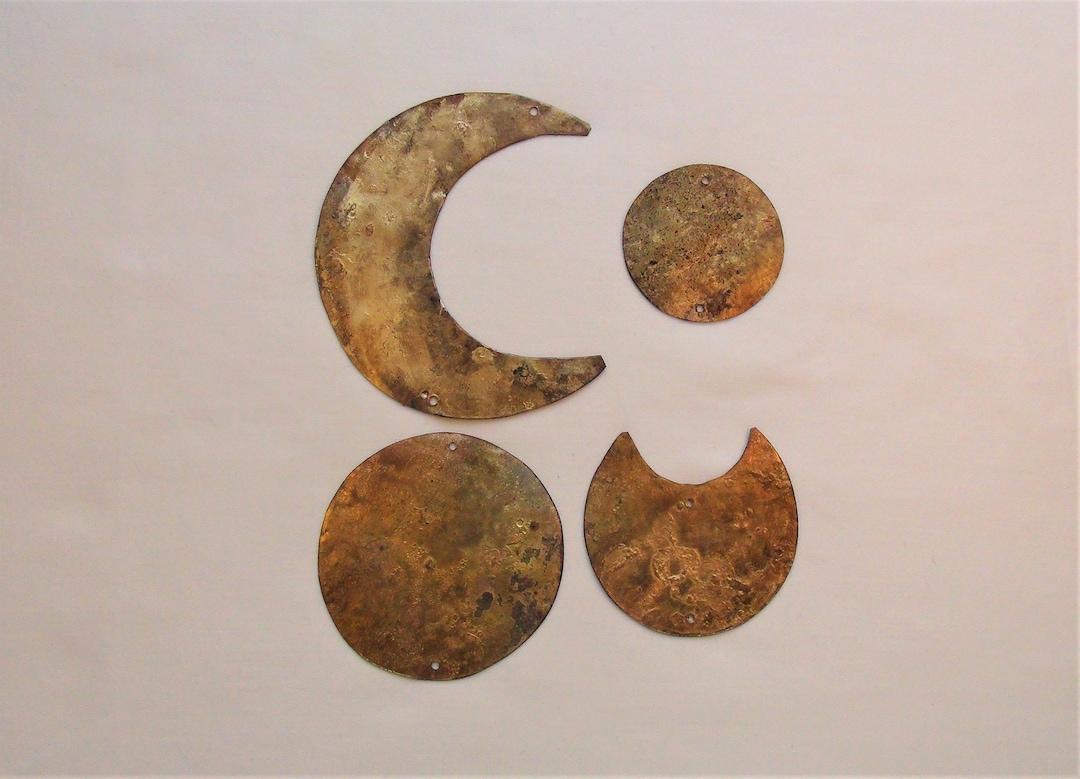 MOON PHASE Shapes-do It Yourself Rustic Gold Metal Moon Shapes-set of 4 ...