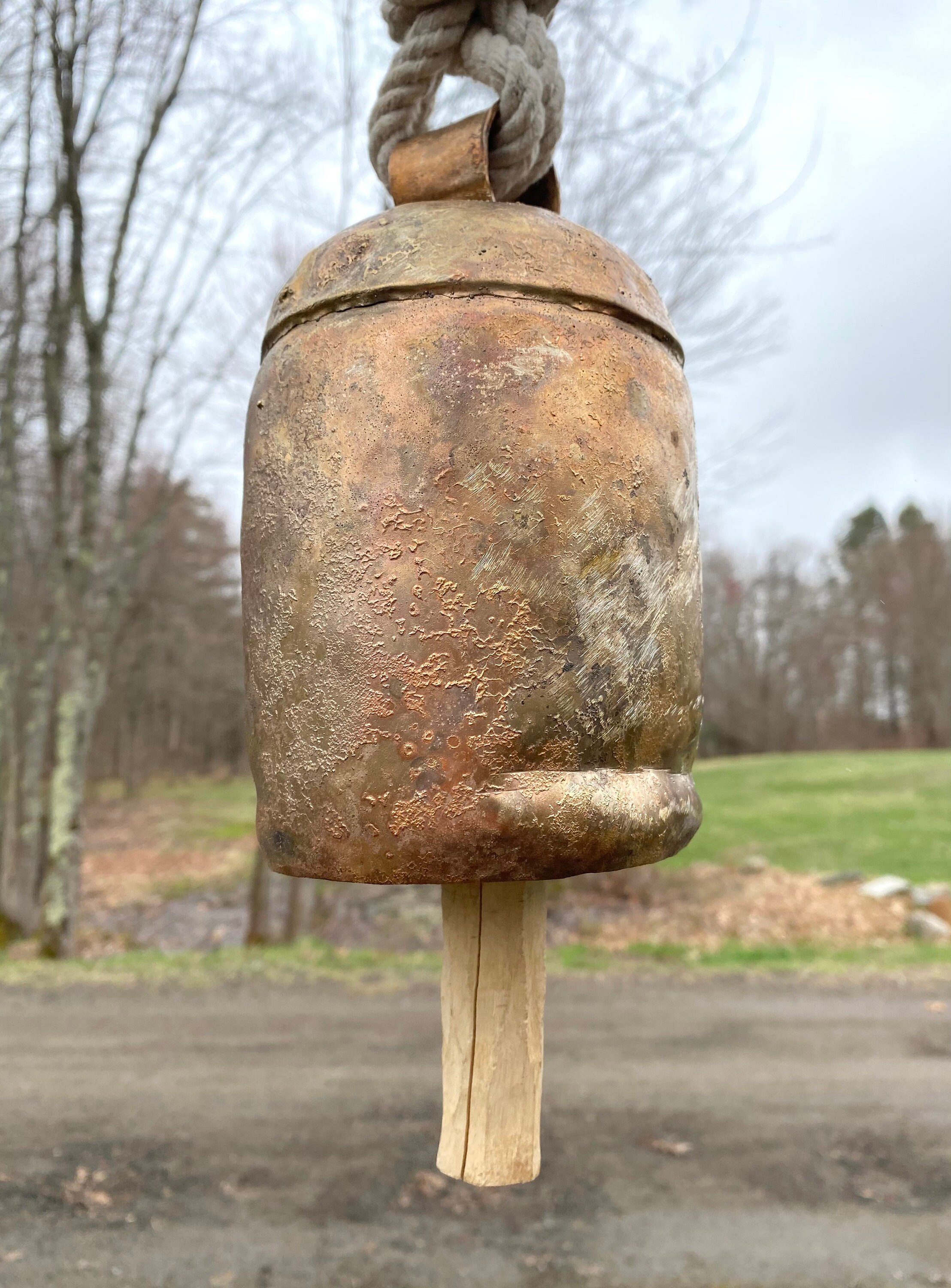 Tower Bell Large 7 1/4 Rustic Gold Bell with Knotted | Etsy