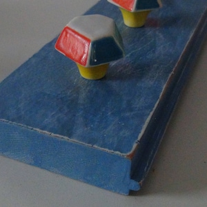 Bauble Board-Wall Hanging-Unique, Original, Handmade-Blue Chalk Paint with Fun & Colorful Knobs-To Hang Scarves, Jewelry, Hats, Kid's Stuff