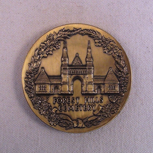 BRONZE MEDAL of Forest Hills Cemetery in Boston, MA-Solid 150 Year Commemorative Medal-1848-1998-Rare-Can't Find Anywhere Else
