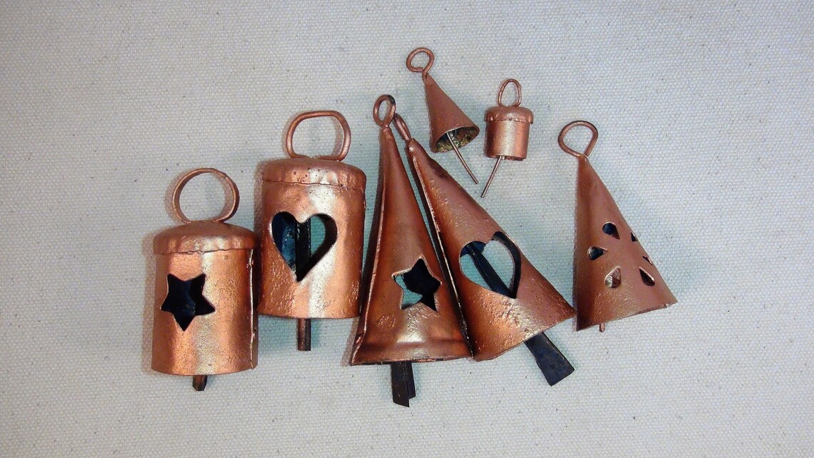 COPPER Painted BELLS Variety PackSample 7 of Our Popular Etsy