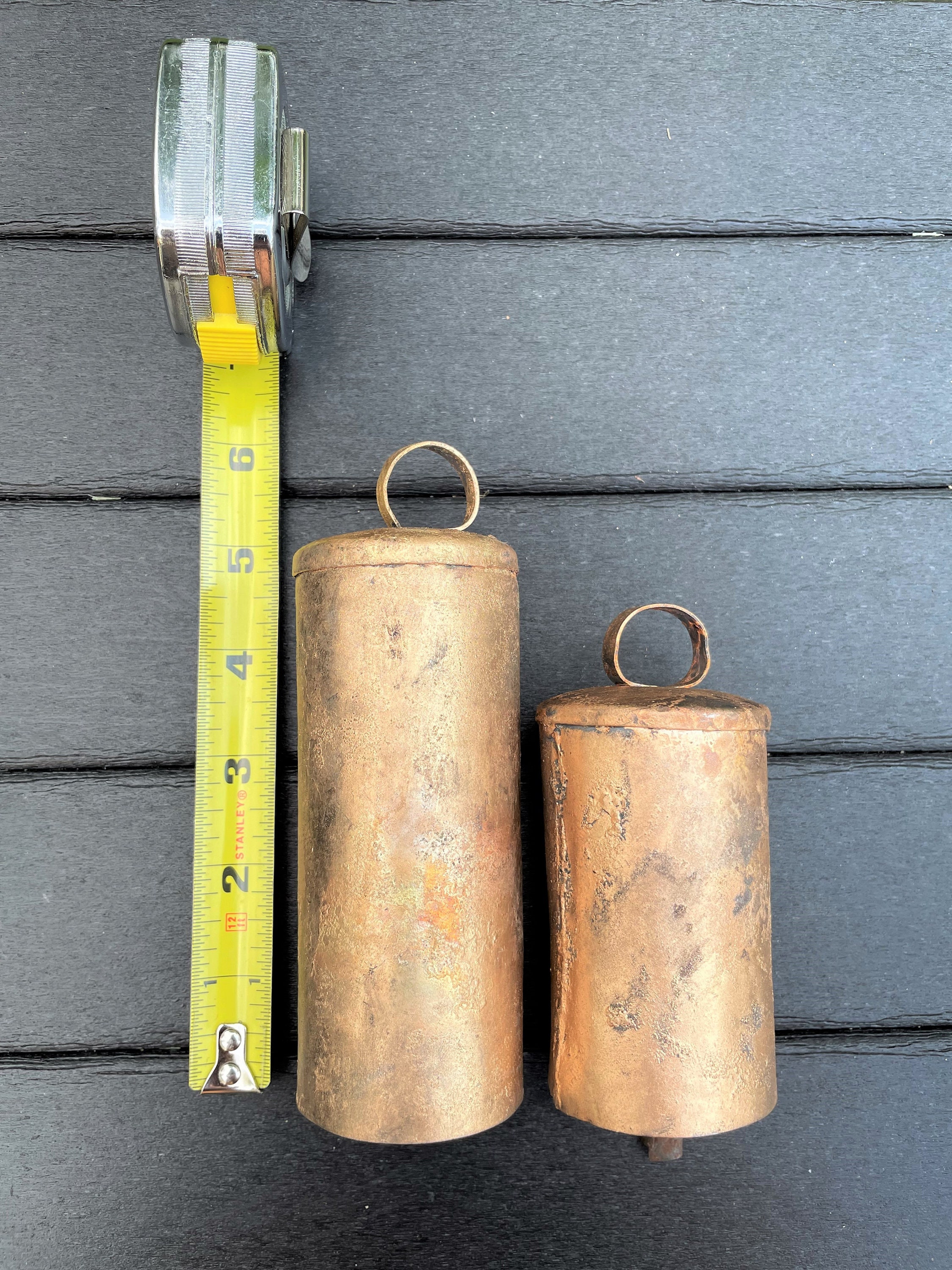 HARMONY BELLS in Two Sizes Group of Two Rustic Gold Bells Etsy