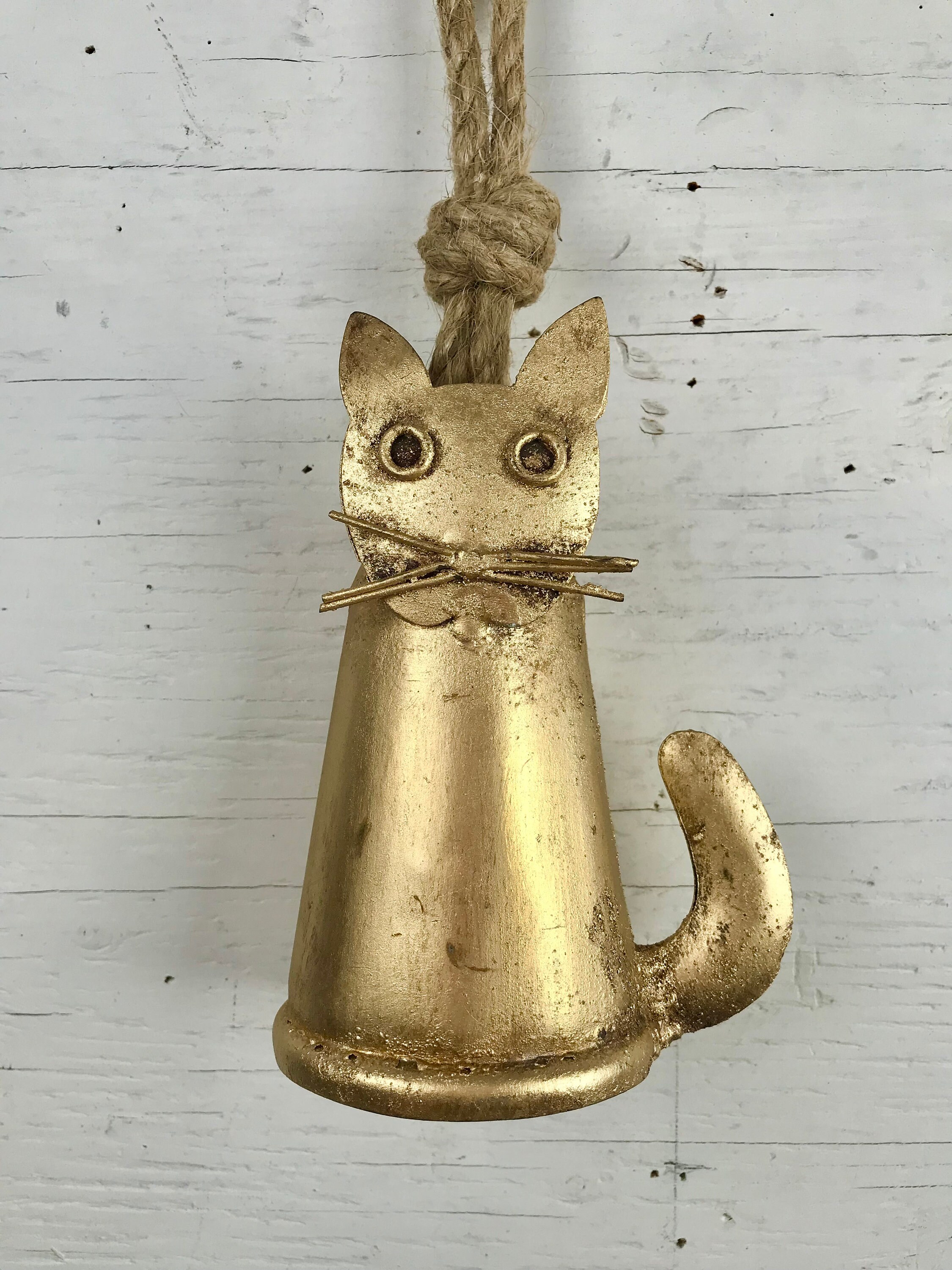 Mr. Meowsur CAT BELL in Gold Rustic Farmhouse Style - Adorable Ringing ...