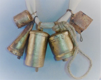 GOLD BELL SAMPLER-5 Bells-Various Sizes for Craft Projects-Sweet Melodic Ring Tone-Make Wind Chimes, Dog Collar, Door bells, Ornaments