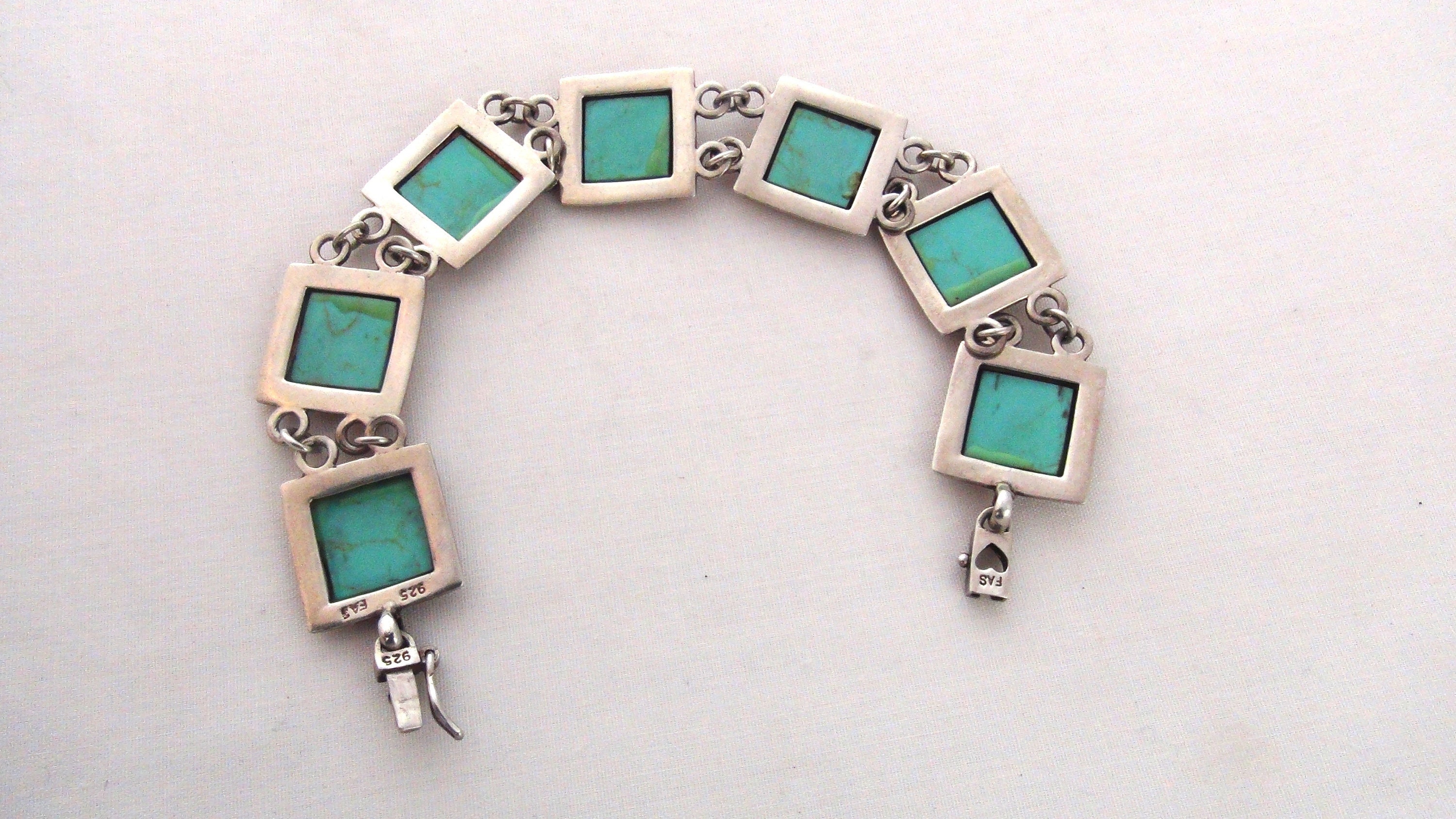 Bracciale a maglie in argento sterling turchese - Gioielli