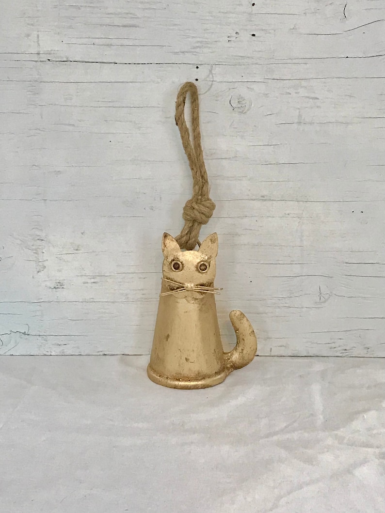 Mr. Meowsur CAT BELL in Gold Rustic Farmhouse Style - Adorable Ringing ...