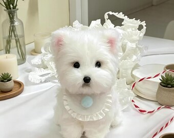 Fluffy Dog Plush Wind Spinner, Puppy Toy, Garden Decor, Yorkshire, Cavalier, Westie, Husky, Bichon Frise