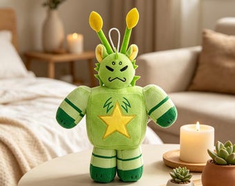 Green Fantasy Creature Plush | Soft Stuffed Animal, Cozy Room Decor, Whimsical Gift