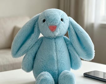 Long Ear Bunny Plush Toy, Soft Fluffy Rabbit Stuffed Animal, Cozy Snuggle Buddy