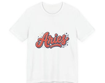 Aries Script Logo T-Shirt | Zodiac Astrology Tee