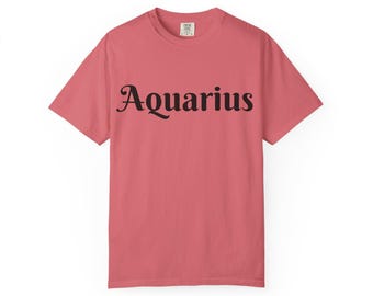 Aquarius script zodiac T-shirt | Astrology Tee