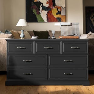 Black and Wood Dresser - Etsy