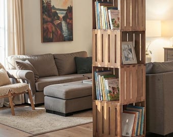 Rotating Bookshelf 360 Spinning Bookcase Wood Tower Shelf Small Space Organizer