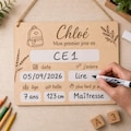 Personalized Back to School Sign with Child's Name - Kindergarten Photo Gift - First Day of School Souvenir - End of Year - Handmade in France product logo